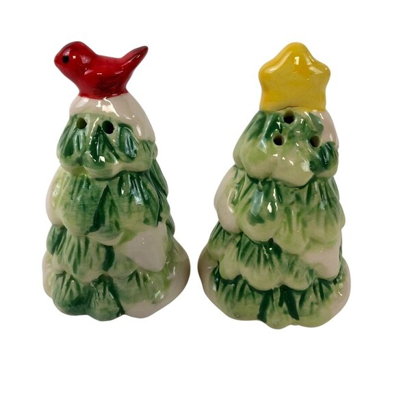 Mikasa Celebrations Salt And Pepper Shakers Christmas Tree 5237549 Hand Painted - Picture 7 of 10